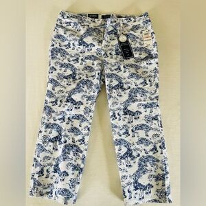 Charter Club Navy and White Capri Pants Sz 14W